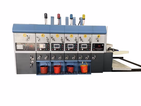 Máquina de impresión en colores Flexo de cuatro cajas de cartón corrugado